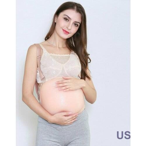 1850g Soft Silicone Belly Stronger Straps Waist Belt Tummy Woman Pregnant 5-6 Months Body Shapewear Fake Belly Womens Plus Size
