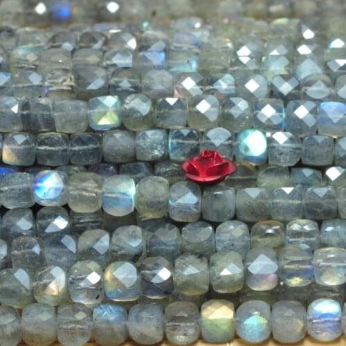 Natural Labradorite A Grade Faceted Cube Loose Beads Wholesale Gemstone Semi Precious Stone Bracelet Necklace Diy Jewelry Making