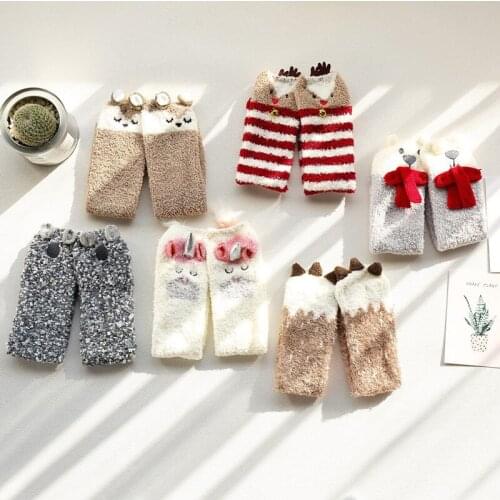 Winter Kids Toddler Socks Baby Socks For Boy/Girls New Warm Cartoon unicorn/elk design knee high long Socks Children leg warmer