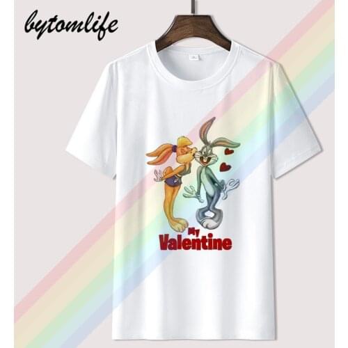 2020 new Bugs Lola Bunny Spank Cartoon Punishment men t shirt mens o-neck 100% cotton printed unisex t-shirt tops tee