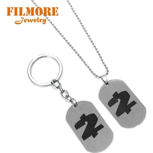 Online Game Payday2 Metal Sliver Necklace Dog Tag Pendants Keychain Collar Trinket Choker Men Boy Christmas Gift Accessory