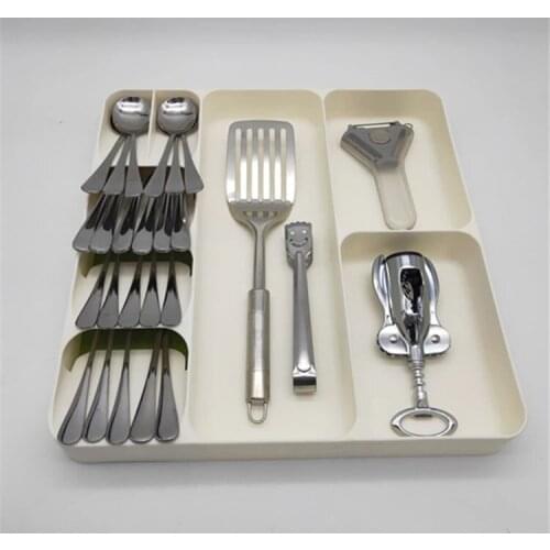 Cutlery Organizer Kitchen Drawer Organizer Tray Spoon Cutlery Separation Finishing Storage Box Tableware Kitchen Accessories