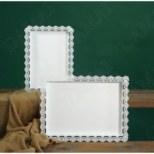 Simplicity Metal Storage Trays Hollow Out Carved Decorative Cosmetic Container Afternoon Tea Cake Organizer Tray Home Decoration