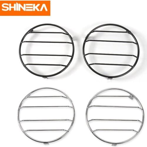 SHINEKA Car Accessories Head Light Cover Front Lamp Guard Black Chrome for Jeep Wrangler TJ 97-06 Second Generation