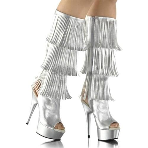 Brand new sex 15cm high heels, high boots stage show sexy steel pipe, dancing shoes