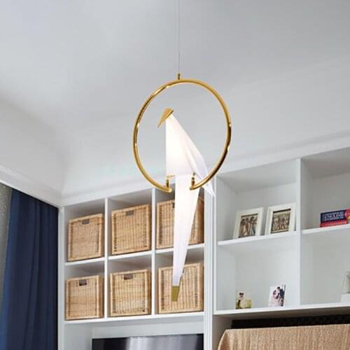 Modern LED Bird Pendant Lights Loft origami crane bird Led Lustre Hanglamp for Shop Bar Foyer Home Design Pendant Lamp 110v 220v