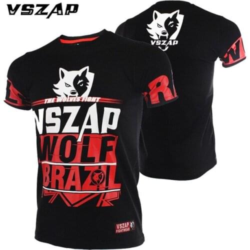 VSZAP Fight Short Sleeve T-shirt Fight MMA Shirt Combat Comprehensive Muay Thai Jerseys T Shirt Men