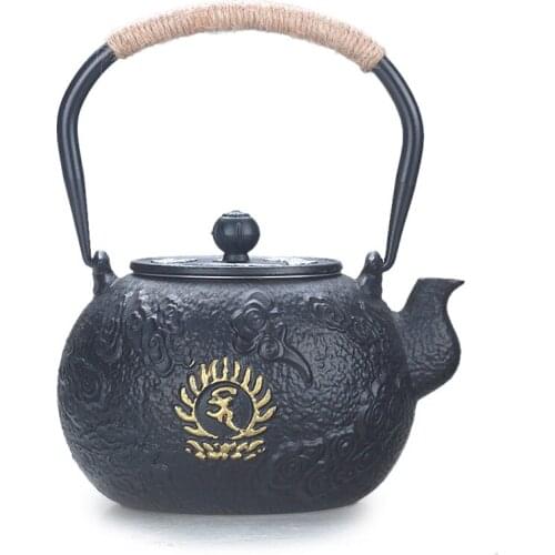 Japanese cast iron kettle handmade teapot boiling water kettle kungfu ceremony Chinese puer tea pot with filter mesh 1.3L