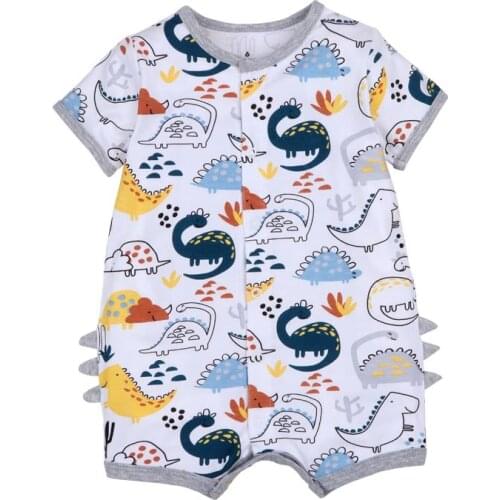 ZWF684 Summer Baby Boys Clothes Cotton Jumpsuit Short Sleeve Romper For Kids Girl Body Overalls 3-24m Infant Toddler Rompers