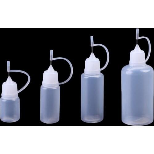 1PC 10-50ml Empty Plastic Needle Tip Childproof Cap Dropper Liquid Juice Bottles