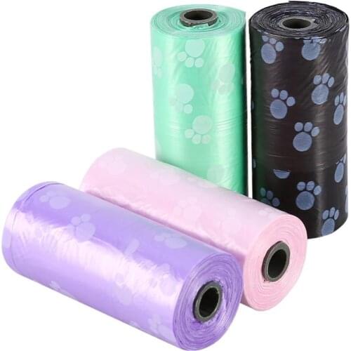 10 Roll Biodegradable Garbage Bags Printing Dog Waste Poop Bag Pick Up Clean Bag Garbage Bag Holder Outdoor Travel Pet Supplies