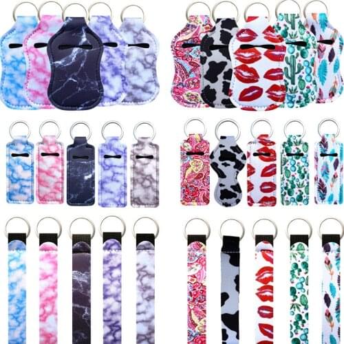 10set Hand Sanitizer Keychain Holder Travel Bottle Refillable Containers 30ml Flip Top Reusable Bottles with Keychain Holder