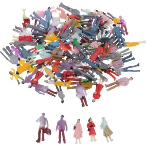 100x Miniature People Figures Passenger Model Train Diorama Scenics Building