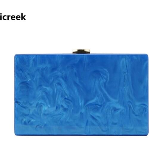 19 New arrival casual solid handbag cute pure blue evening bag fashion women shoulder bag mini clutch purse party prom hard case