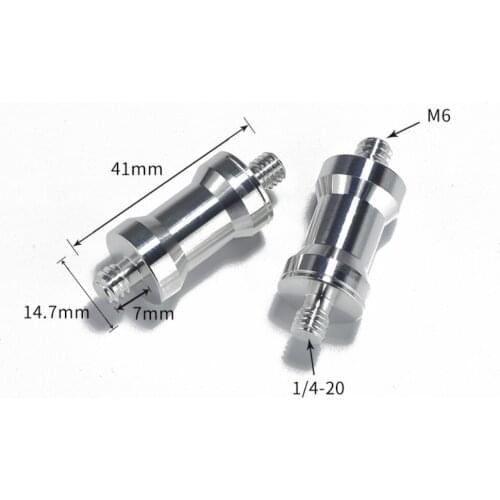 2pcs M6 male to 1/4 male adapters for tripod camera 1/4"-20 to M6 double male adapters 1/4" to M6 adaptor
