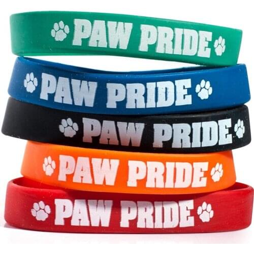 300pcs Paw Pride Silicone Wristbands Bracelets Free Shipping by DHL