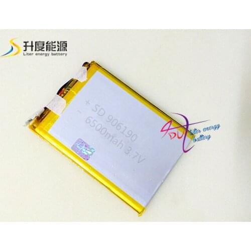 5pcs SD 3.7v 6500mah square li-polymer battery manufacturer 906190 3.7v 6500mah tablet battery