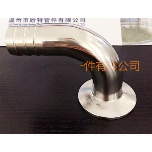 Free shipping 1.5" Tri Clamp X 25mm OD Hose Barb with 90* Bend, Sanitary Pipe fittings