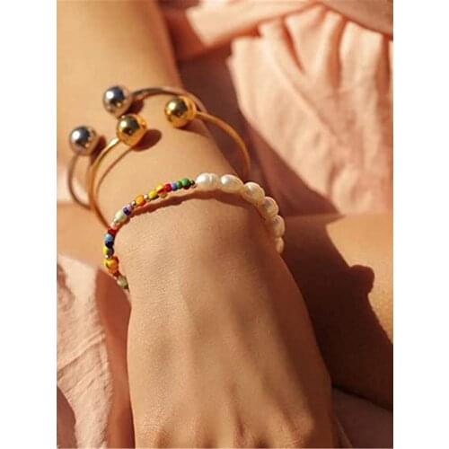 Bead Pearl Bracelet Handmade Colorful Wristband For Women Girls Fashion Beads Bracelet Fashion Ladies Decoration