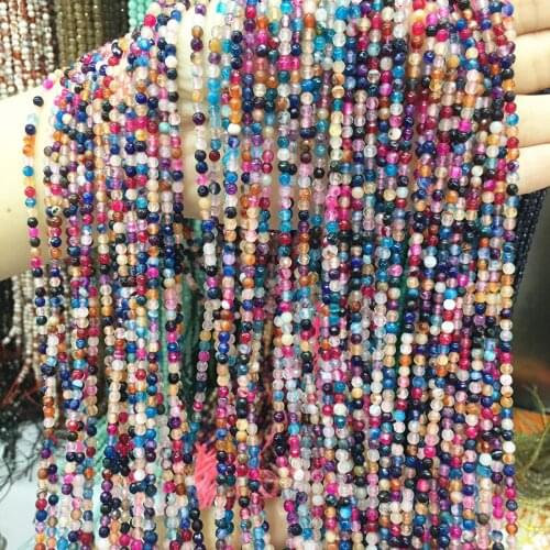 Natural Stone Faceted Agates Small Beads 4 mm Section Scattered beads for Jewelry Making DIY Necklace Bracelet Accessories