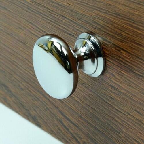 Dia 30mm modern simple fashion polished chrome drawer shoe cabinet tv cabinet knob shiny silver kitchen cabinet dresser handle