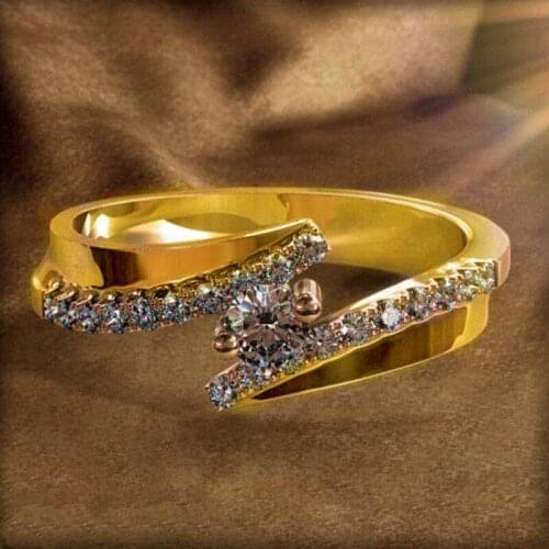 Hot Selling Jewelry Fashion Interweaving Ring Small Fresh Temperament Ladies Inlaid Zircon Ring Whole Sale