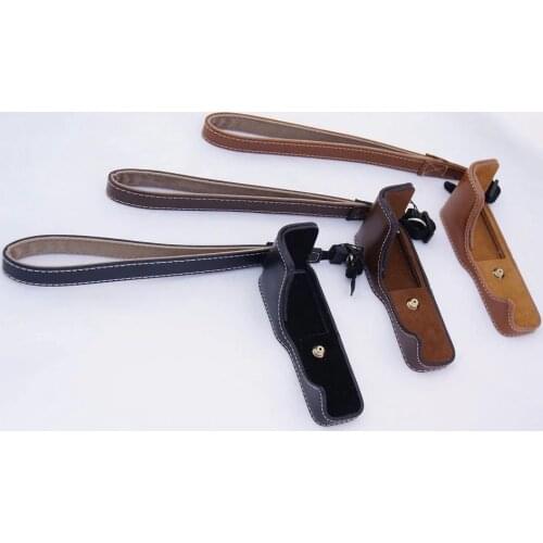 Leather Camera Hard Bag Half Body Case Cover Leather Hand Grip Strap wrist Strap Lens bag For Canon M2