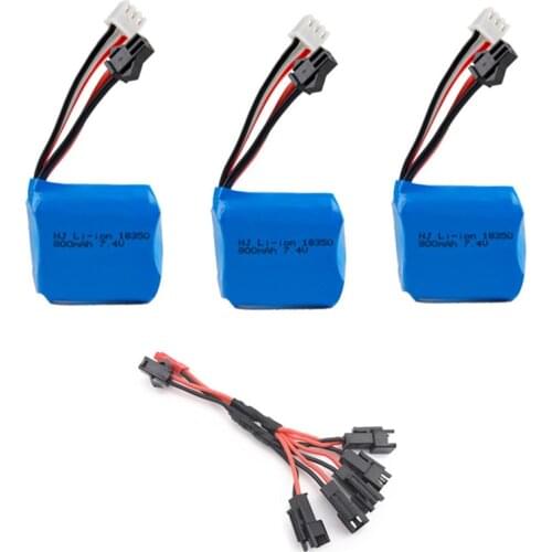 7.4v 800mAh Li-ion Battery for H100 H102 for JJRC S1 S2 S3 S4 S5 High Speed RC boat 18350 7.4v Battery 1pcs to 3pcs