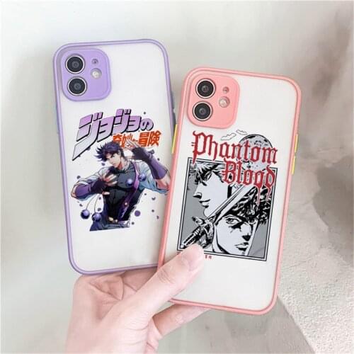 Matte Bumper Phone Case for IPhone 12 11 Pro Max XR XS MAX X 8 7 6 Plus SE2020 JOJOS BIZARRE ADVENTURE JoJo Anime Cover Shell