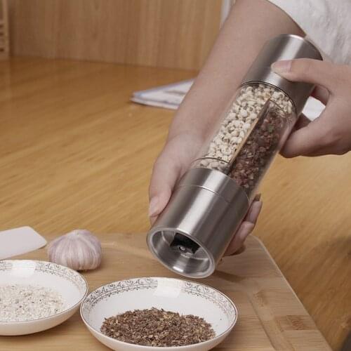 2 in 1 Mixed Grinding Stainless Steel Pepper Salt Spice Manual Mill Grinder Electric Kitchen Accessories For Home Restaurant
