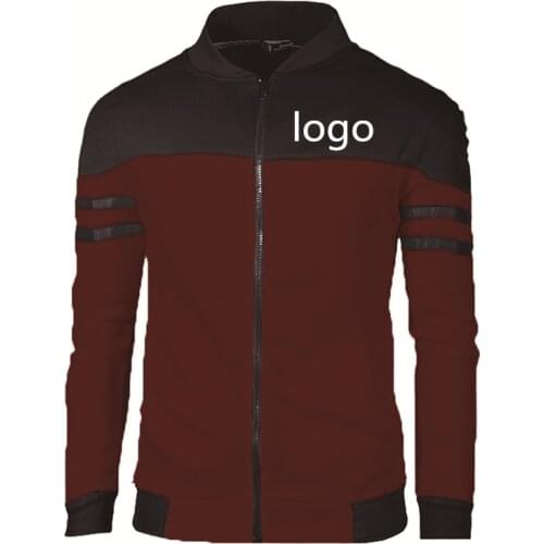 Fashion casual trend Mens Zip Jacket Can Custom LOGO Printing Spring Autumn High Quality Cotton Mens clothes