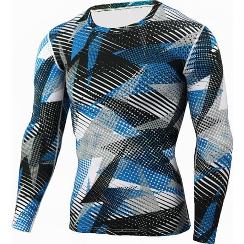 Mens Running Jogging Sports T Shirt Compression Shirt Long Sleeve Quick Dry Fit Fitness Gym Worout Training Sportswear Tees Tops