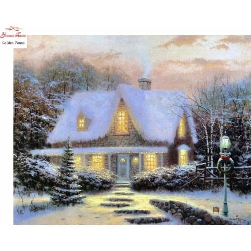 Golden Panno,The Snowy Night of Christmas Counted Cross Stitch Sets scenery Cross Stitch 11CT 14CT Cross Stitch Kits