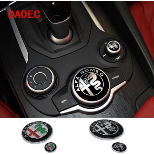DAOEC 1 piece/set of zinc alloy car center console knobs for Alfa Romeo Giulia / Stelvio accessories switch knob decoration stic