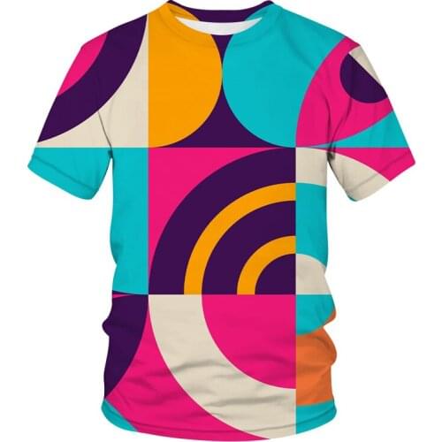 2021 New Abstract pattern T-shirt Men Geometry Clothes Tshirts Casual Hip Hop Funny T shirts Funny Tshirt Printed Men clothing