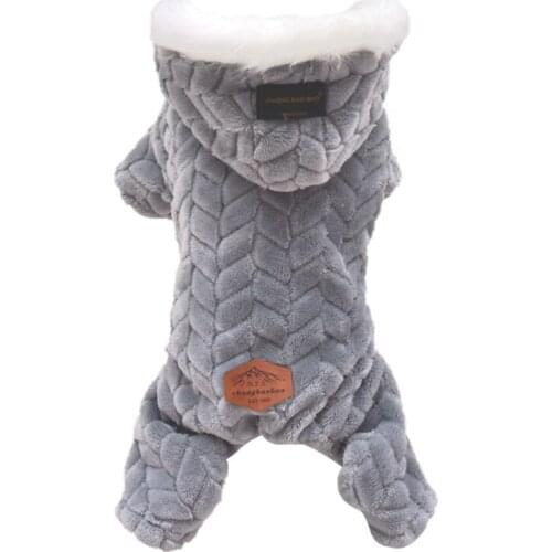 New Pet Dog Down Jacket Winter Warmwith Big Fur Collar And Four Legs Jumpsuit Thicken Pet Clothing Yorkshire Teddy Dogs Jackets