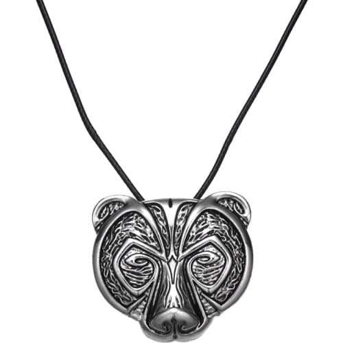 Norse Vikings Pendant Necklace Norse Bear Head Necklace Original Animal Jewelry Bear Head Hange Drop Shipping