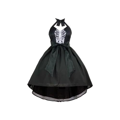 New Harajuku Gothic Women Fashion Asymmetric Black Sexy Bony Mermaid Tuxedo Dress Female Lolita Temperament Slim Dress
