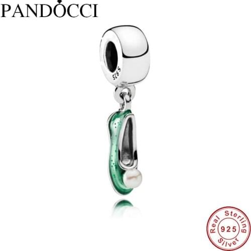 Fits Original Bracelets 925 Sterling Silver Tinker Bells Shoe Dangle Charm Bead for Women DIY Jewelry Finding QANDOCCI