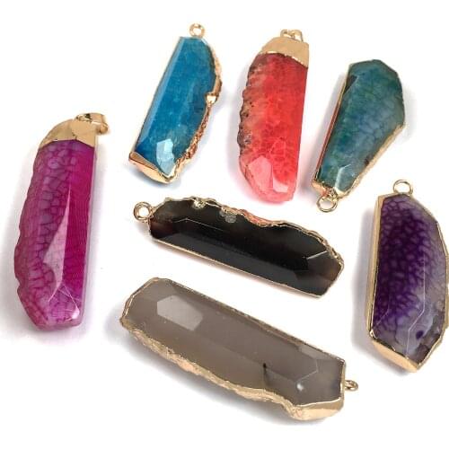 Natural Stone Pendants Irregular Shape Exquisite charms agates Pendants for Jewelry Making Diy Necklace Accessories15x50-20x55mm