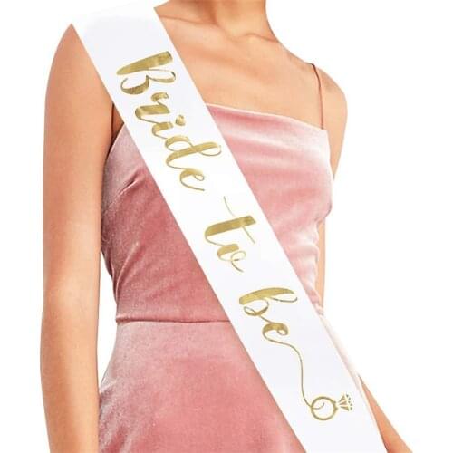 Bride to Be Sash with Ribbon Satin Wedding Party Supplies Hen Party Decoration Bachelorette Party Bridal Shower Gifts Accessori