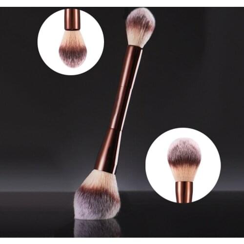 Professional Double-ended Powder+Highlighter Makeup Brushes Contour Concealer Blush Blending Bronzer Brush Cosmetic Tool
