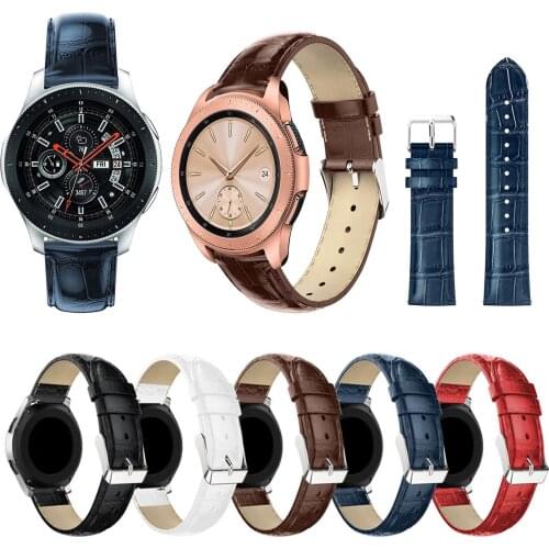 22mm 20mm Crocodile Strap For Samsung Gear Sport S2 S3 Classic Frontier Galaxy Watch 42 46mm Band Huami Amazfit Bip Huawei GT 2
