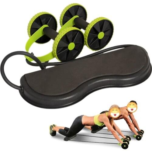 Roller AB Wheels Roller Stretch Elastic Abdominal Resistance Pull Rope Tool for Abdominal muscle trainer exercise