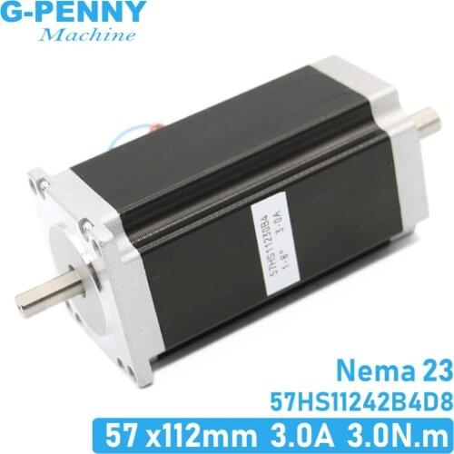 CNC NEMA23 stepper motor 57x112mm 4-lead 3A 3N.m double shaft 112mm 428Oz-in for 3D printer for CNC engraving milling machine