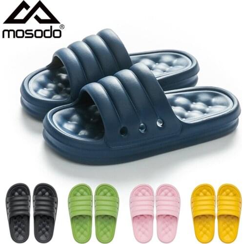 Mosodo Bathroom Slippers Embossed Massage Slipper Women Men Shower Slides Couple Sandals Anti-slip Flip Flop Indoor Home Shoe
