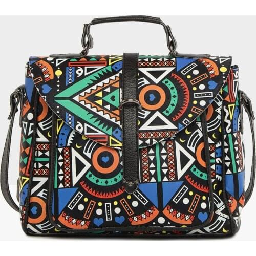 Blue Women 'S Ethnic Pattern Arched Bag M000003278