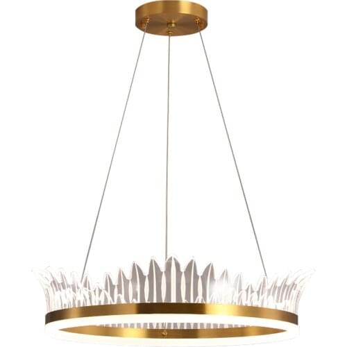 FKL Modern Crown Design Dimmable With Remote Control Chandeliers For Dining room Bedroom Living Room indoor lighting Fixtures