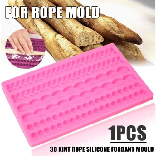 Cake Border Silicone Mold 3D Knit Rope Shape Fondant Cake Mould Home Kitchen Cake Decorating Accessories