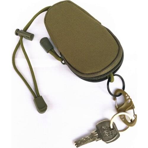 Outdoor Tactical Mini Key Wallet Coin Purse Zipper Pouch Keychain Holder Case Small Pocket Military Hunting Pack Running EDC Bag
